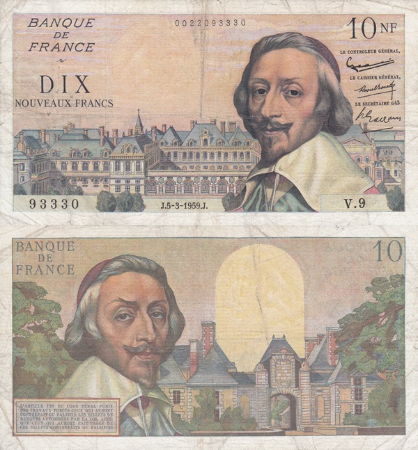 1959-1963 Issue - 10 Nouveaux Francs