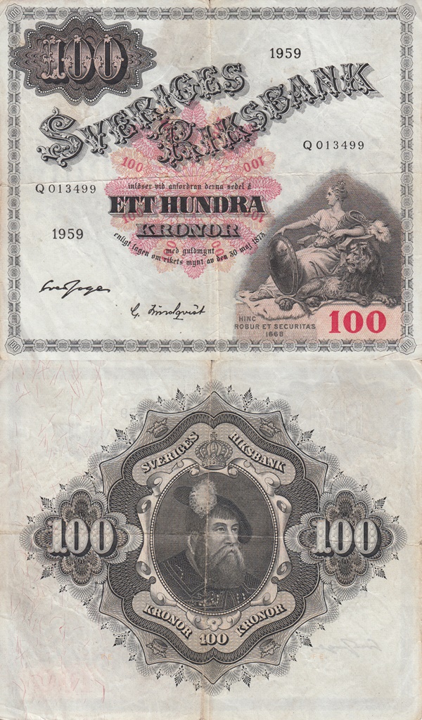 1959-1963 Issue - 100 Kronor