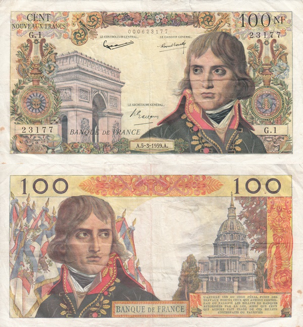 1959-1964 Issue - 100 Nouveaux Francs