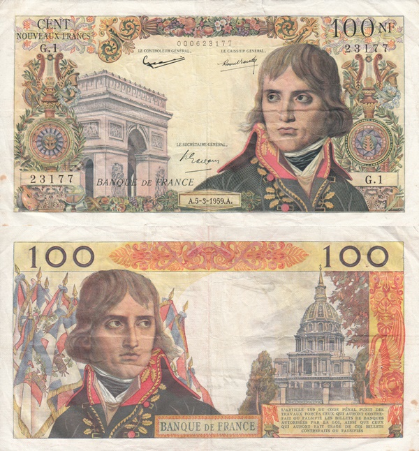 1959-1964 Issue - 100 Nouveaux Francs