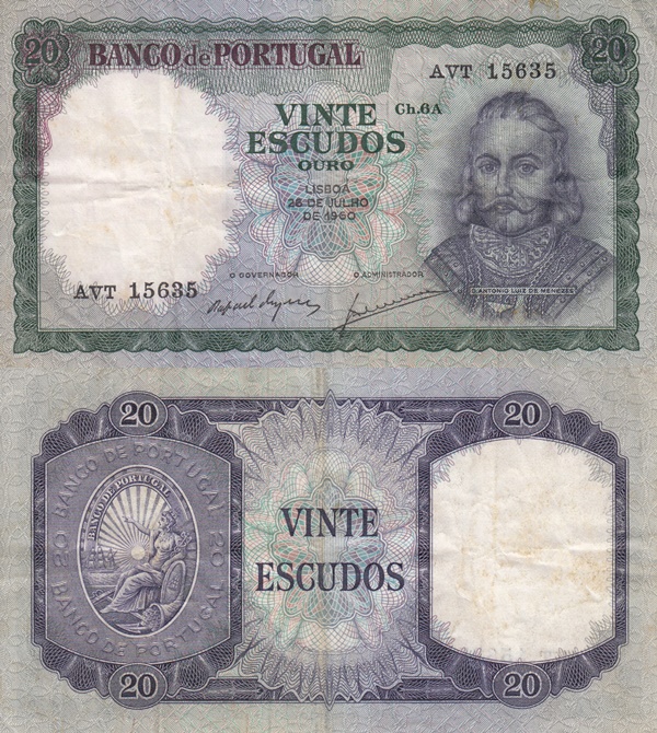 1960-1961 Issue - 20 Escudos