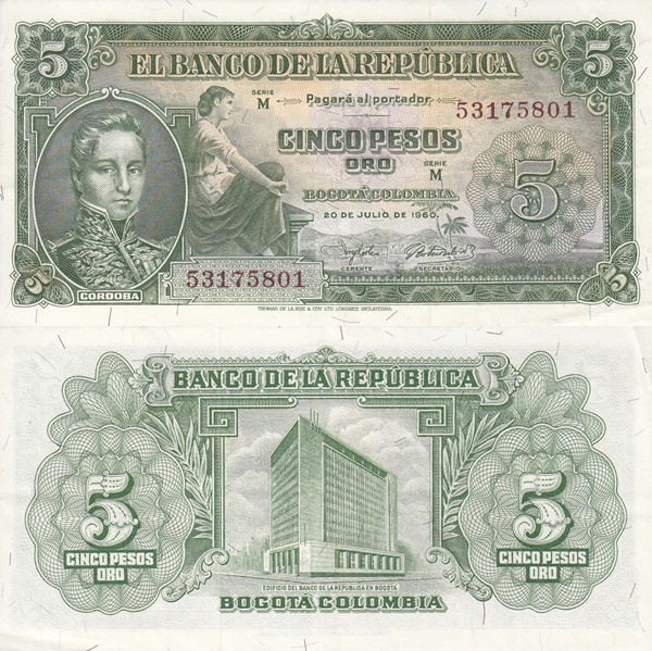 Emisiunea 1960 - 5 Peso Oro