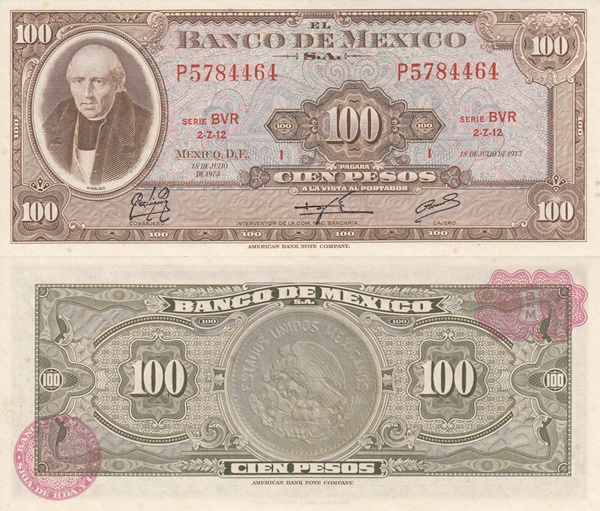 Emisiunea 1961-1973 - 100 Pesos