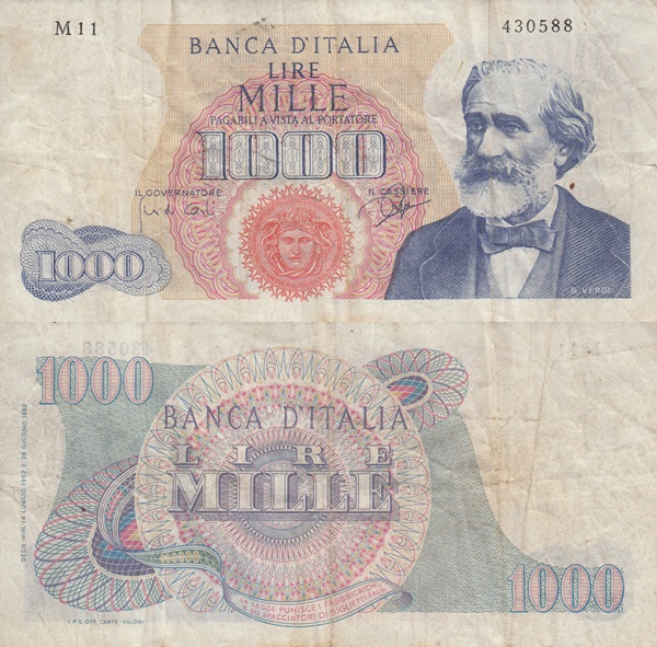 Emisiunea 1962-1968 - 1000 Lire