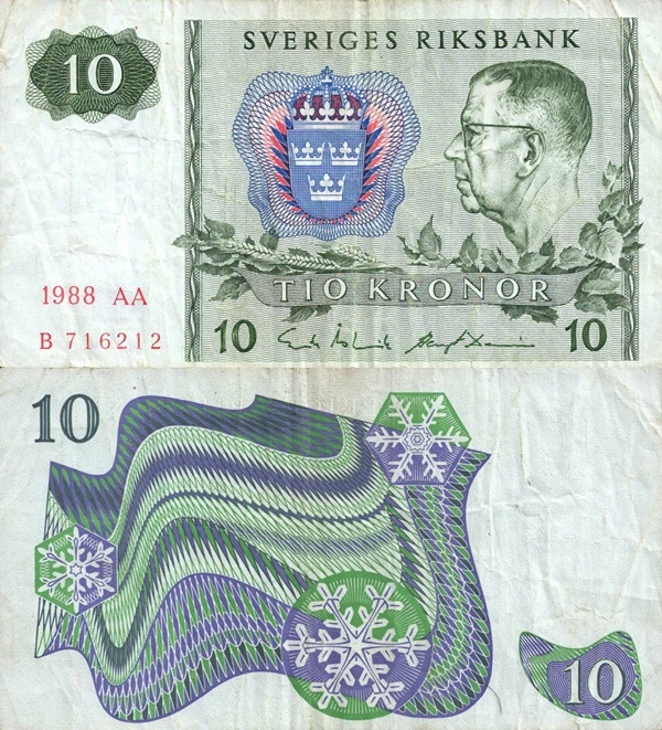 1963-1990 Issue - 10 Kronor