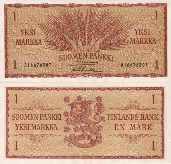 1963 Issue - 1 Markka