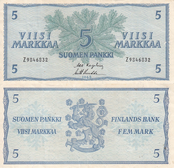 1963 Issue - 5 Markkaa/ Mark