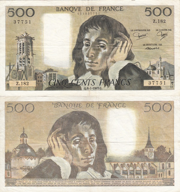 1968-1993 Issue - 500 Francs