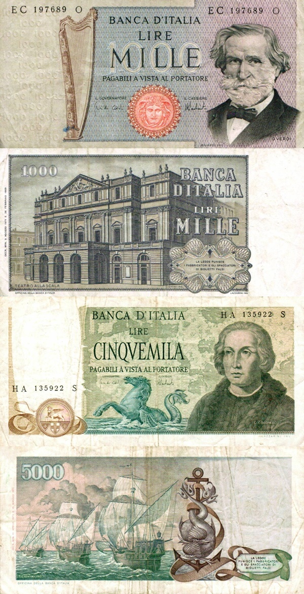 Emisiunea 1969 - 1981 (Banca Italiei - Banca d'Italia: Decreto Ministeriale 26.02.1969; Decreto Ministeriale 15.05.1971)