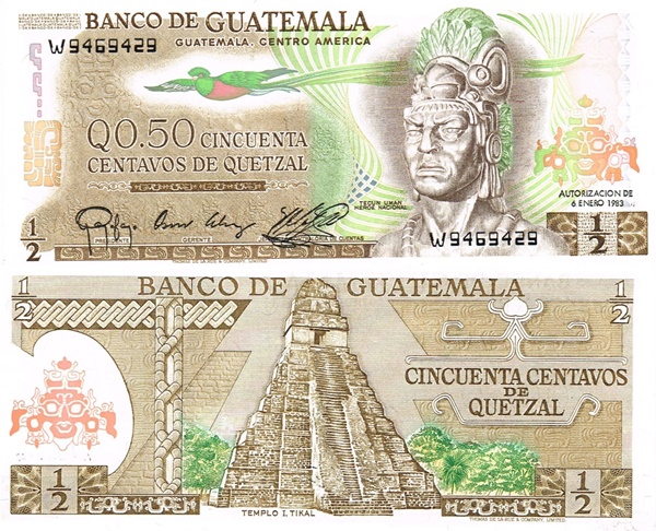 1972-1983 Issue - 0.50 Quetzal
