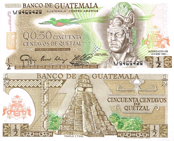 Emisiunea 1972-1983 - 0.50 Quetzal