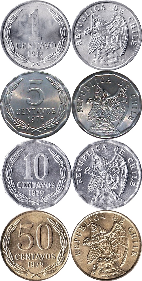 Emisiunea 1975 - 1979 - 1 Centavo, 5 Centavos, 10 Centavos, 50 Centavos