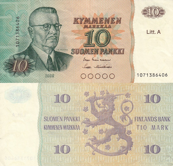 1980 Issue - 10 Markkaa (Litt. A)