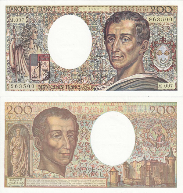 Emisiunea 1981-1994 - 200 Franci