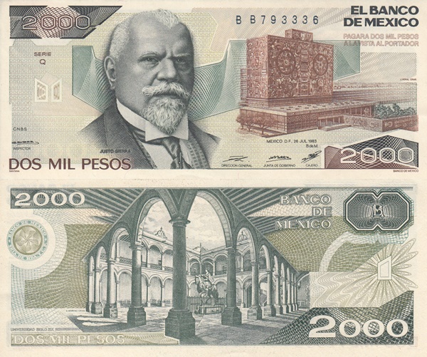 1983-1984 Issue - 2000 Pesos