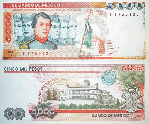 1985 Issue - 5000 Pesos