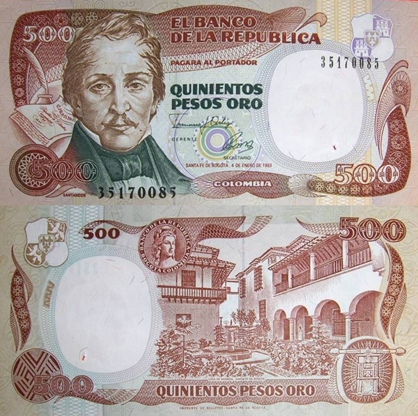 Emisiunea 1986-1993 - 500 Pesos Oro