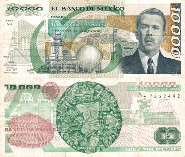 1987-1991 Issue - 10,000 Pesos