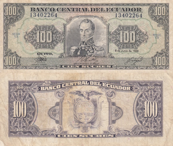 1988; 1991-1994; 1997 Issue - 100 Sucres