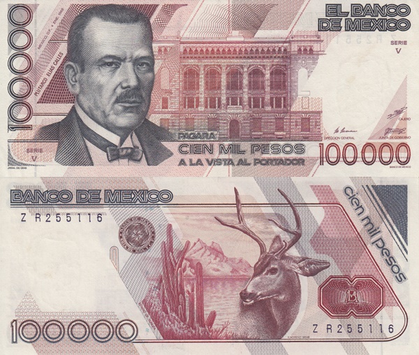 Emisiunea 1988; 1991 - 100 000 Pesos