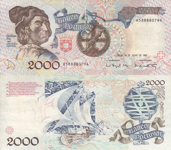 1991-1993 Issue - 2000 Escudos