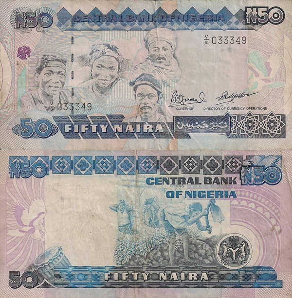 Emisiunea 1991-2000 ND; 2001-2005 - 50 Naira