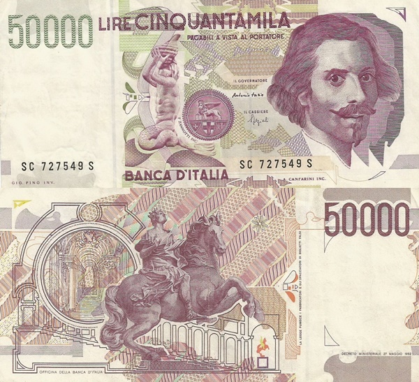 Emisiunea 1992 (Banca Italiei - Banca d'Italia: Decreto Ministeriale 27.05.1992)