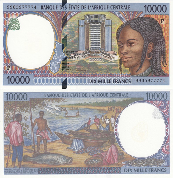 Ciad (P) - Emisiunea 1993-2000 - 10 000 Franci