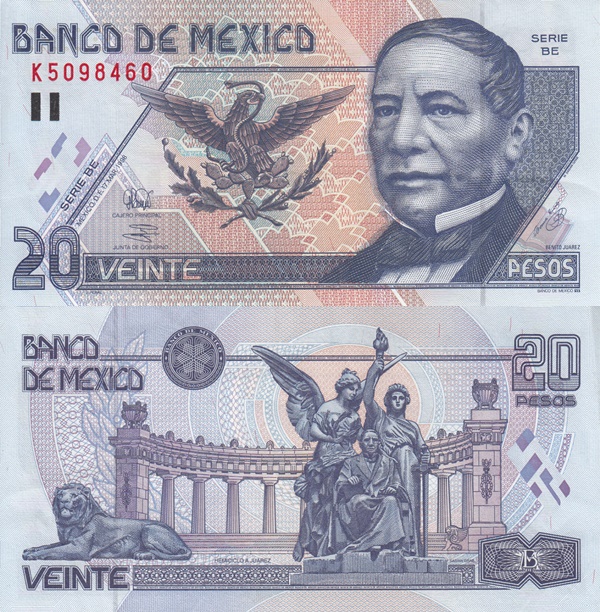 1994-1999 Issue - 20 Pesos
