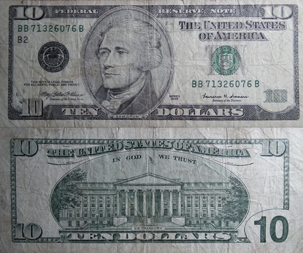 Emisiunea 1999 - 10 Dolari