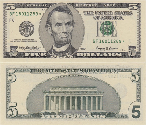 1999 Issue - 5 Dollars