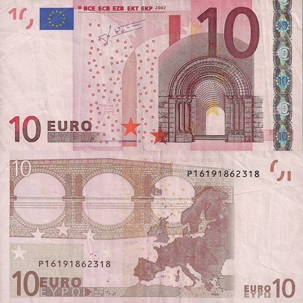 2002 Issue - 10 Euro (Signature  Jean-Claude Trichet)