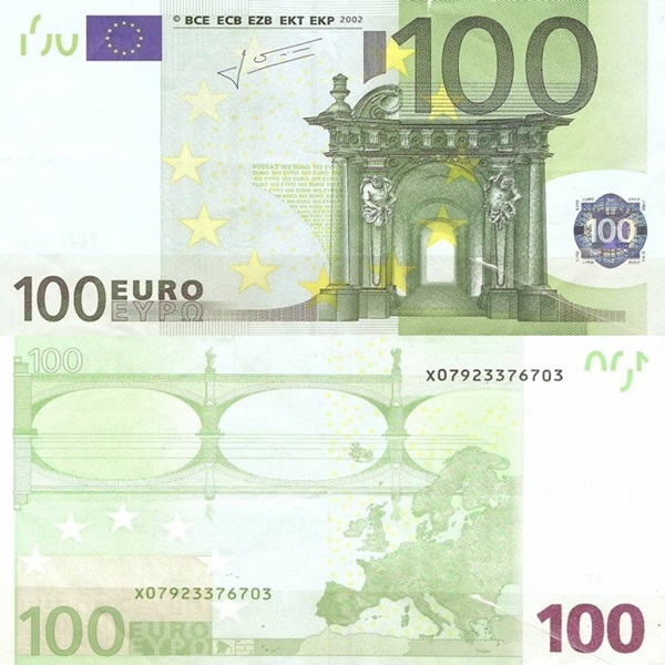 Emisiunea 2002 - 100 Euro (Semnătură Jean-Claude Trichet )