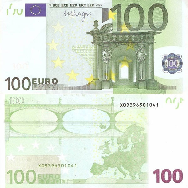 Emisiunea 2002 - 100 Euro (Semnătură Mario Draghi )