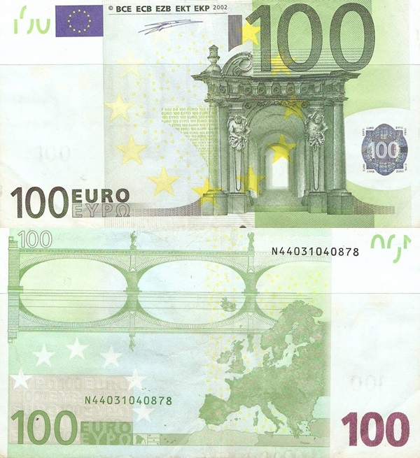 Emisiunea 2002 - 100 Euro (Semnătură Willem F. Duisenberg )