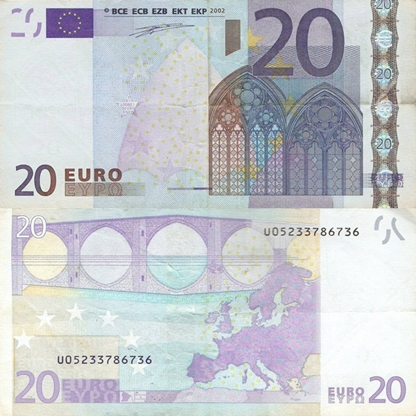 Emisiunea 2002 - 20 Euro (Semnătură  Willem F. Duisenberg)