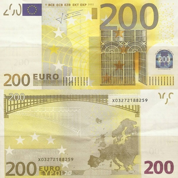 Emisiunea 2002 - 200 Euro (Semnătură Jean-Claude Trichet )