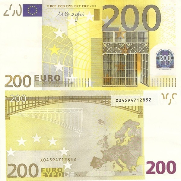 Emisiunea 2002 - 200 Euro (Semnătură Mario Draghi)