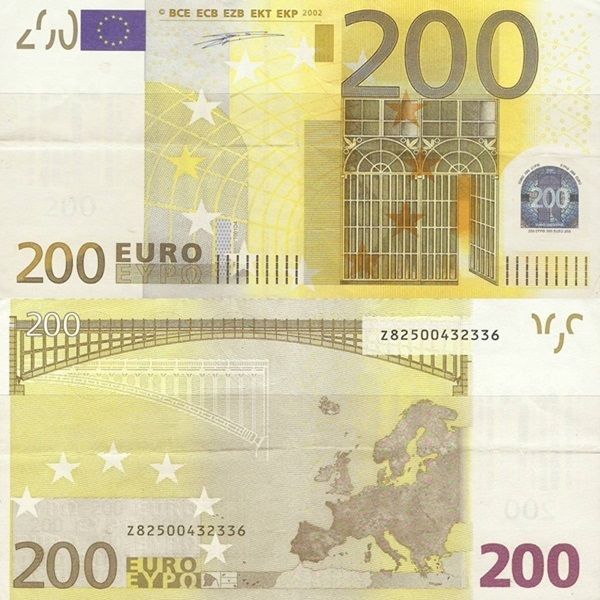 Emisiunea 2002 - 200 Euro (Semnătură Willem F. Duisenberg )