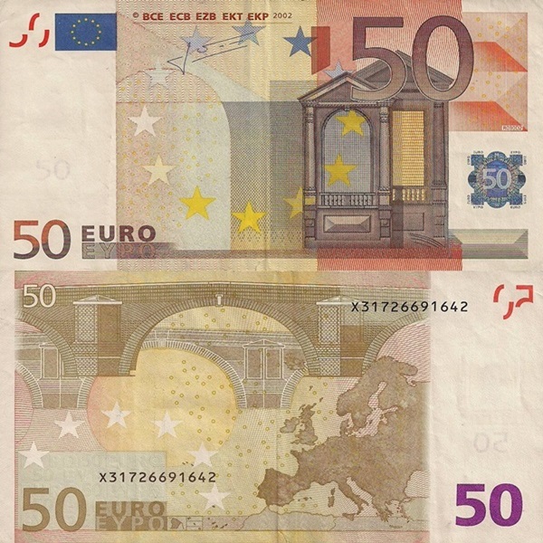 Emisiunea 2002 - 50 Euro (Semnătură Jean-Claude Trichet )