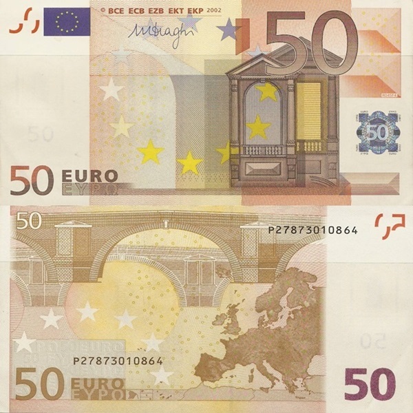 2002 Issue - 50 Euro (Signature  Mario Draghi)