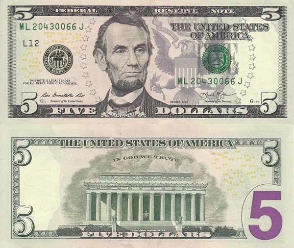 2013 Issue - 5 Dolars