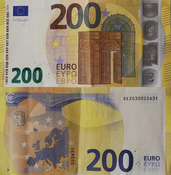 Emisiunea 2019 - 200 Euro (Semnătură Mario Draghi)