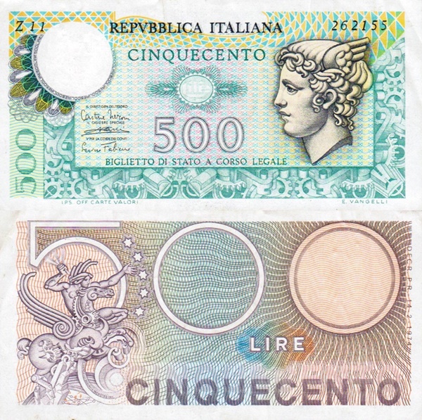 Biglietto Di Stato - Decreto Ministeriale 14.02.1974 & 05.06.1976 - 500 Lire