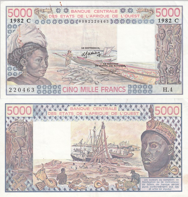 Burkina Faso (C) - Emisiunea 1977-1992 - 5000 Franci