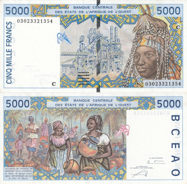 Burkina Faso (C) - Emisiunea 1992-2003 - 5000 Franci