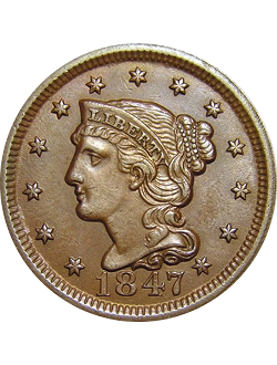 Cent, Braided Hair (1839-1857)