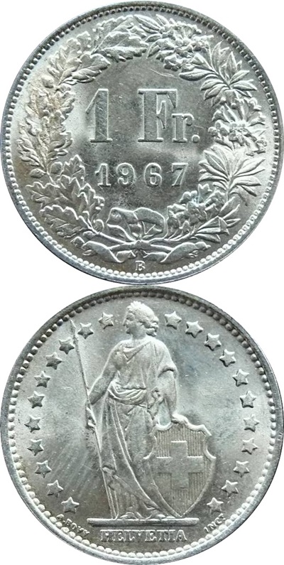 Confederație - 1850-2024 - 1 Franc