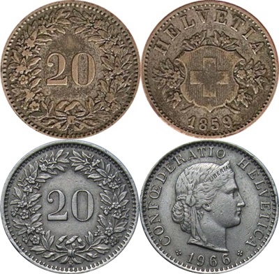 Confederație - 1850-2024 - 20 Rappen