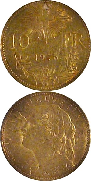 Confederație - 1911-1922 - 10 Franci